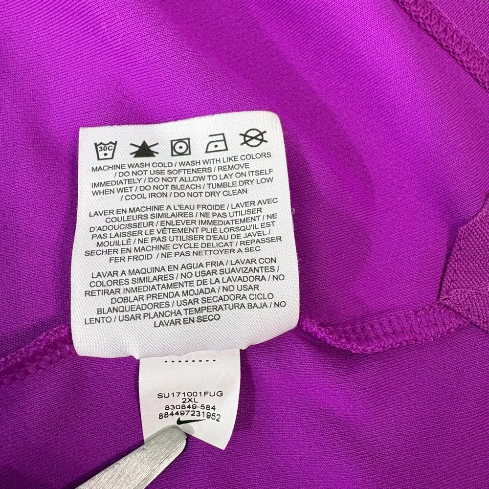 Nike Polo Shirt Mens XXL Purple Dri-Fit Golf Performance Short Sleeve Active